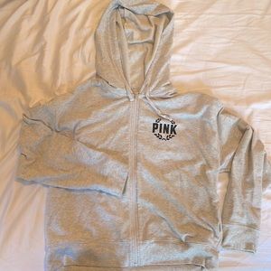 VS PINK Heather grey zip hoodie size SM